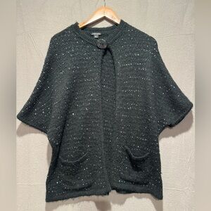 Chic Black Knit sweater with Button Detail